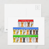 Carte Postale Merci à Cycling Coach Cartoon Cats (Devant / Derrière)