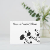 Carte Postale Merci à fleurs noir (Debout devant)