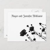 Carte Postale Merci à fleurs noir (Devant / Derrière)