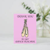 Carte Postale Merci à la danse Enseignant Ballet Chaussures (Debout devant)