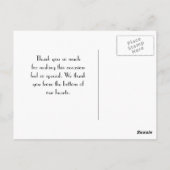 Carte Postale Merci À La Menthe Aqua Avec Monogramme (Dos)