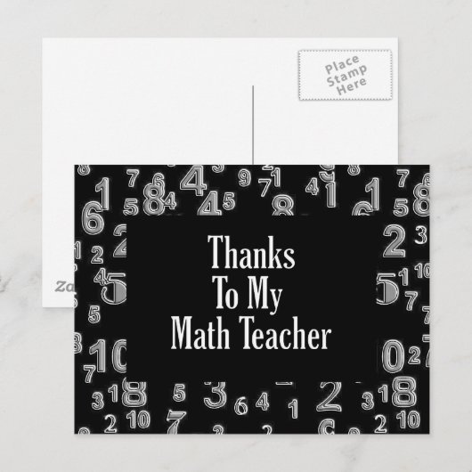 Carte Postale Merci À Mon Professeur De Maths (Devant / Derrière)