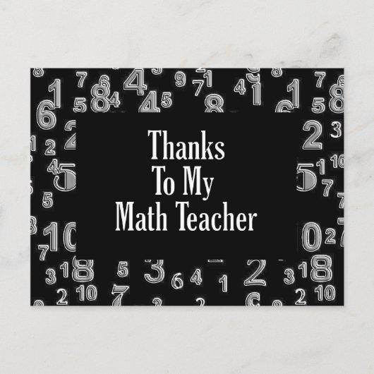 Carte Postale Merci À Mon Professeur De Maths (Devant)
