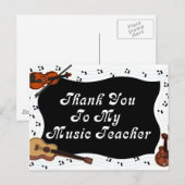 Carte Postale Merci à mon professeur de musique (Devant / Derrière)