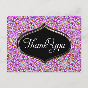 Carte postale merci à motif disco rose groovy
