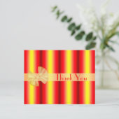 Carte postale Merci à rayures rouges jaunes (Debout devant)