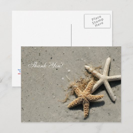 Carte postale Merci à thème de plage (Devant / Derrière)