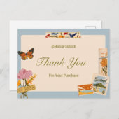 Carte postale Merci à thème vintage (Devant / Derrière)