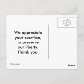 Carte Postale Merci à un soldat. (Dos)