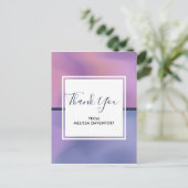 Carte Postale Merci Abstrait moderne violet et rose (Debout devant)