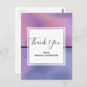 Carte Postale Merci Abstrait moderne violet et rose (Devant / Derrière)