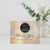 Carte Postale Merci Acheter Holographe Rose Logo (Debout devant)