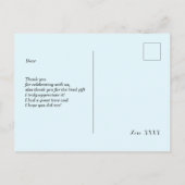 carte postale merci alice au pays des merveilles (Dos)