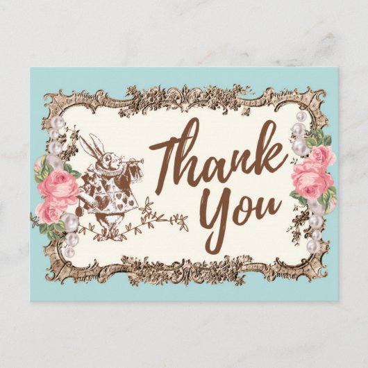 carte postale merci alice au pays des merveilles (Devant)