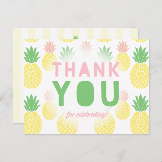Carte postale Merci ananas (Devant / Derrière)