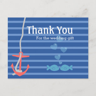 Carte Postale Merci Ancre de plage