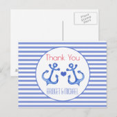 Carte postale Merci | Ancre marine rayée (Devant / Derrière)