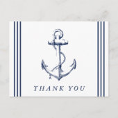 Carte Postale Merci Ancre Naútico Blanc (Devant)