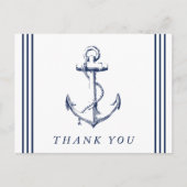 Carte Postale Merci Ancre Nautilique Blanc (Devant)