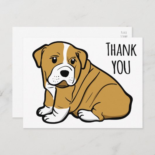 Carte Postale Merci Anglais Chien Chien Chien Chien Chien Chien  (Devant / Derrière)