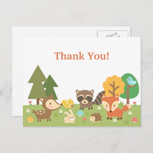 Carte Postale Merci animal de bois mou (Devant / Derrière)