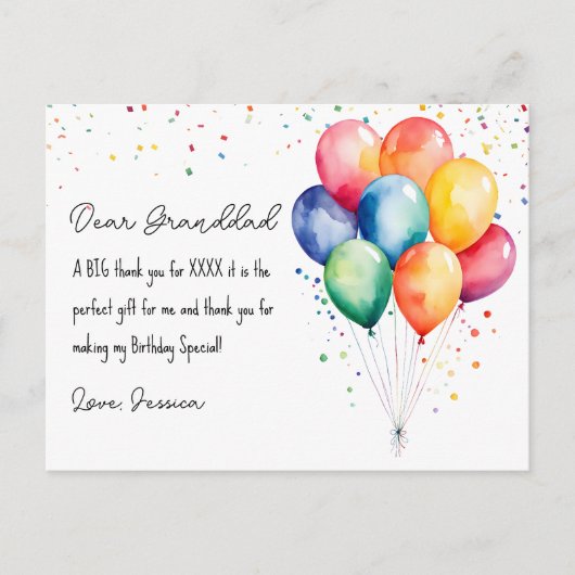 Carte Postale Merci anniversaire (Devant)