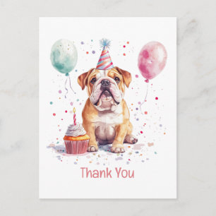Carte Postale Merci Anniversaire Bouledogue Anglais
