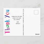 Carte Postale Merci Anniversaire de enfant personnalisé (Dos)