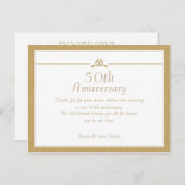 Carte postale Merci Anniversaire Or (Devant / Derrière)