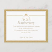 Carte postale Merci Anniversaire Or (Devant)