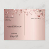 Carte Postale Merci anniversaire rose étoiles brillantes or (Dos)