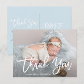 Carte Postale Merci | Annonce de naissance avec photo de style m (Devant / Derrière)