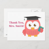 Carte Postale Merci, Appréciation des enseignants, Chouette des (Devant / Derrière)