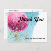 Carte Postale Merci aquarelle Allium floral (Devant / Derrière)