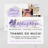 Carte Postale Merci Aquarelle Crystals & Gold Boho 4-Photo (Devant / Derrière)