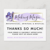 Carte Postale Merci Aquarelle Crystals & Gold Boho 4-Photo (Devant)