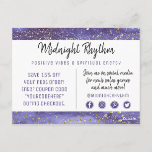 Carte Postale Merci Aquarelle Cycle Lunaire Pleine Lune Nuit