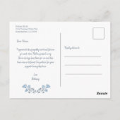 Carte Postale Merci aquarelle florale bleue (Dos)