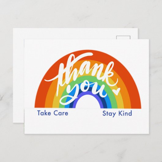 Carte Postale Merci arc-en-ciel (Devant / Derrière)