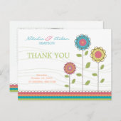 Carte postale Merci Arc-en-ciel coloré (Devant / Derrière)