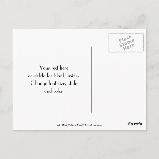 Carte postale Merci arc-en-ciel subtil Zebra Strip (Dos)