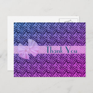 Carte postale Merci arc-en-ciel subtil Zebra Strip