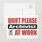 Carte Postale Merci Archiviste Au Travail (Devant / Derrière)