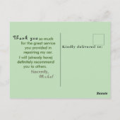 Carte Postale Merci au mécanicien (Dos)