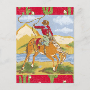 Carte Postale Merci au partenaire Western Wild West Cowboy Rodeo