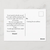 Carte Postale Merci au service. (Dos)