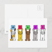 Carte Postale Merci aux chats-caricatures en français de dire Me (Devant / Derrière)