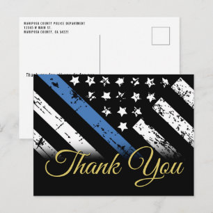 Carte Postale Merci aux forces de l'ordre de la ligne bleue de l