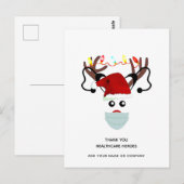 Carte Postale Merci aux Héros de la Santé Noël 2020 Fêtes (Devant / Derrière)