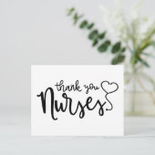 Carte Postale Merci aux infirmières | Écriture fantaisie (Debout devant)